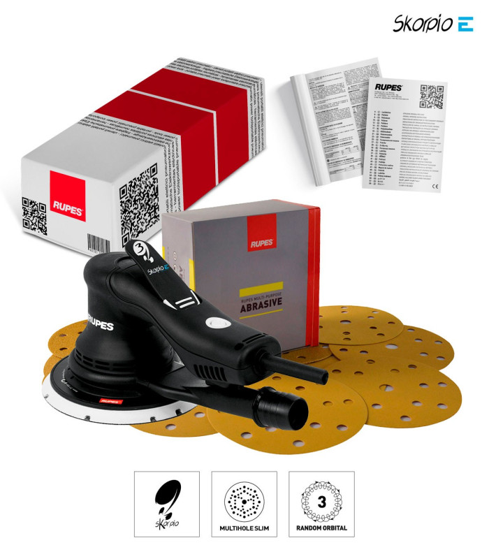 Rupes RX253A Skorpio E Szénkefe Nélküli Excentercsiszoló (250W - Ø150mm - KITA)