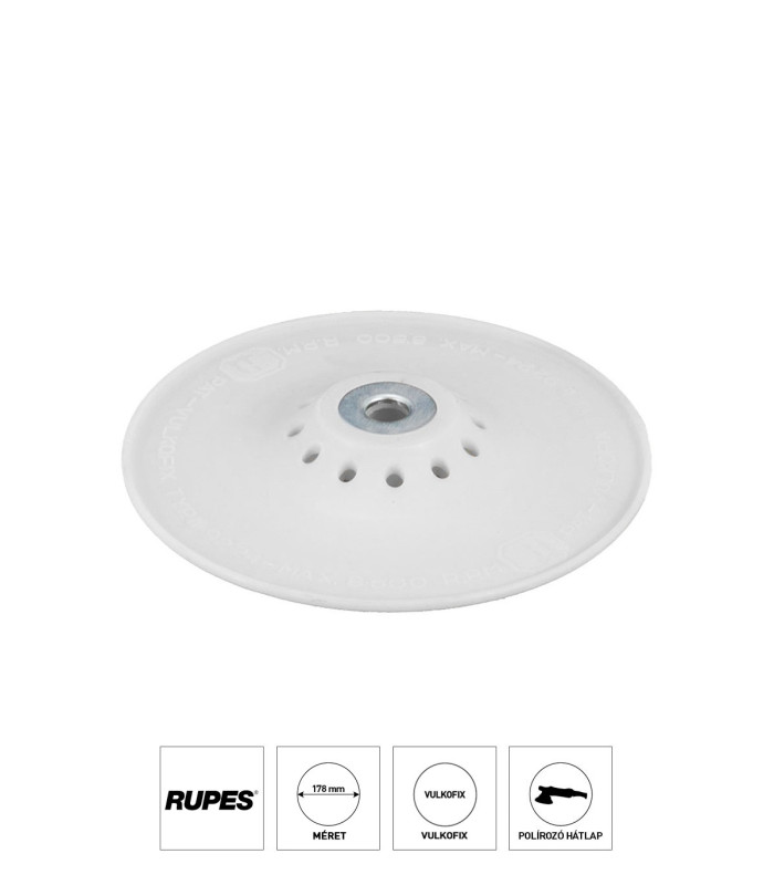 Rupes 92.44 Vulkofix Hátlap M14 LH Polírozógéphez (Ø178mm - Kemény)